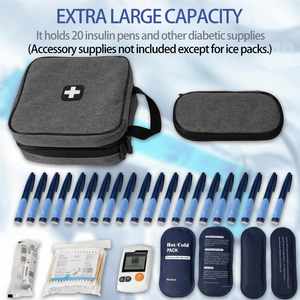 Large Insulin Cooler Travel Case Medication Cooler Bag with 4 Ice Packs Cooler Travel Case Diabetic Medication Organizer Bag - Product Image 4
