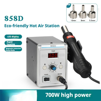 Station de Retravaillage Numérique Portable ESD JRXC avec Pistolet à Air Chaud et Fer à Souder Électrique 220V 100-500°C Nouveau Modèle 858D SMD
