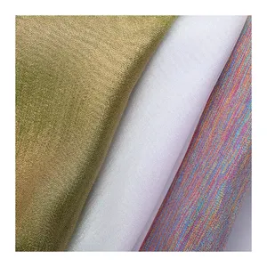 Wholesale Party Decorative Metallic Texture Organza Mesh Tulle Fabric Bright Color Polyester Organza Tulle