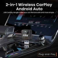 Adaptador Inalámbrico Carplay Android Auto 2 en 1, Mini USB, Conexión en el Auto, Dongle Portátil para Autos con Sistema Plug and Play, Retrofit OEM de Fábrica