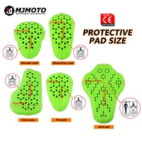 Armure certifiée CE pour moto; protections dorsales, genoux et hanches sous forme d’inserts; coussinets de protection contre les chocs pour veste et pantalon, équipement adapté à la conduite sur route