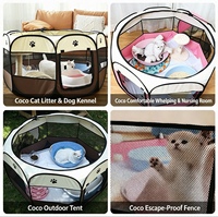 Tente de camping portable pliable octogonale pour animaux de compagnie, en tissu Oxford imperméable, pour chaton ou chien