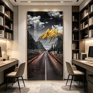 <span class=keywords><strong>Pintura</strong></span> <span class=keywords><strong>de</strong></span> Porcelana con Paisaje <span class=keywords><strong>de</strong></span> <span class=keywords><strong>Montaña</strong></span> Dorada, Arte <span class=keywords><strong>de</strong></span> Pared <span class=keywords><strong>de</strong></span> Lujo con LED para Decoración del Hogar, <span class=keywords><strong>Pintura</strong></span> para Entrada, Venta al Por Mayor <span class=keywords><strong>de</strong></span> Fábrica - Product Image 4