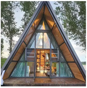 Villa moderne préfabriquée en acier de 1 à 2 chambres à coucher, petit triangle, maison à ossature de logement mobile pour bureau ou appartement, maison triangulaire - Product Image 5