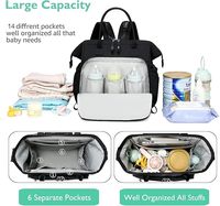 Meistverkaufte Vintage Damen Große Wickeltasche mit 14 Taschen, Kinderwagen-Clips, 3 Isoliertaschen, Wasserabweisend, für Picknicks