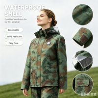 Combinaison de pluie tactique camouflage universelle Jecool, imperméable et respirante, ensemble deux pièces en PVC 0,40 mm pour la chasse, la pêche et les activités de plein air