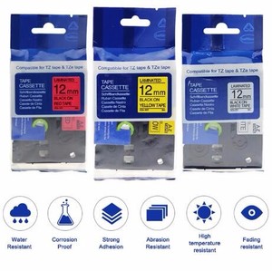 6mm Compatible Frère HSe 611 Noir sur Jaune Cartouche D'étiquettes Ruban Thermorétractable Bandes pour Pot À Bonbons - Product Image 6