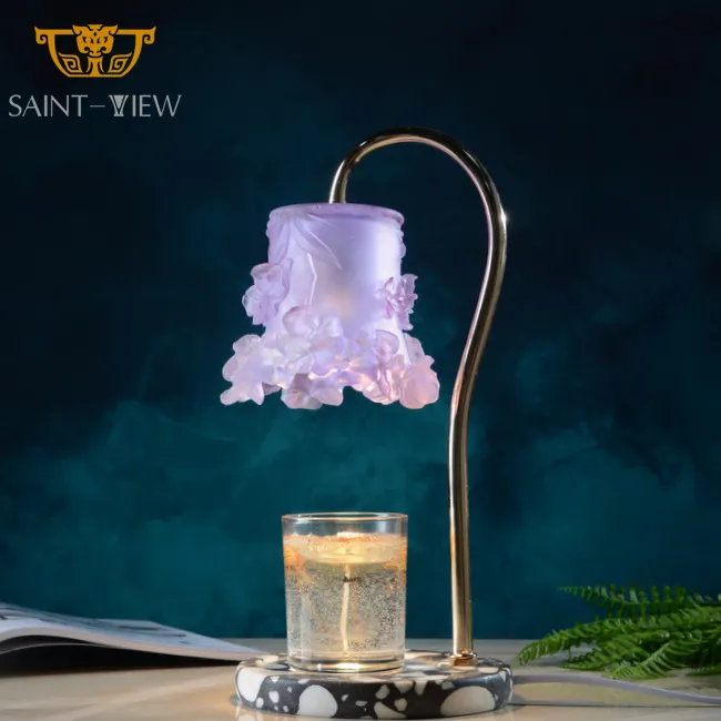 Aromatherapy Electric Rechargeable Smokeless Wax Melt Burner Bedroom Living Room Candle Warmer Lamp