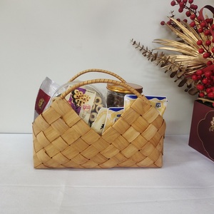 Eco-Friendly Wooden Basket Weaving Gift Bamboo Crafts Hand Painted Technique