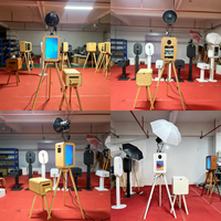Équipement de location d'événements B2B : Photobooth en bois double face avec écran tactile frontal 18,5 pouces pour iPad et appareil photo reflex numérique – Approvisionnement direct usine