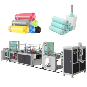 Draw Tape Side Sealing Garbage Bag Making Machine With Auto Roll Changing System