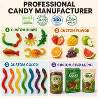 Bonbons gélifiés en forme de serpent à sonnette réaliste, saveur fruits mélangés, grande simulation d'animal, bonbons gélifiés moelleux et masticables pour les fêtes d'enfants