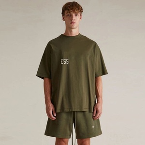 Camiseta <span class=keywords><strong>FAG</strong></span> Crosser de punto de manga corta con cuello redondo, estampada, de la <span class=keywords><strong>marca</strong></span> de moda americana Essential, holgada, informal, con letras y patrón. - Product Image 1
