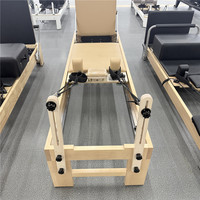 Reformer de Pilates Comercial de Alta Calidad para Estudio, con Asa Interior, Madera de Arce