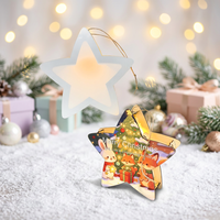MR.R Sublimations-Blanko-Pentagramm PET Weihnachts-Fotorahmen Laterne im Handstab-Stil für Weihnachtsgeschenke