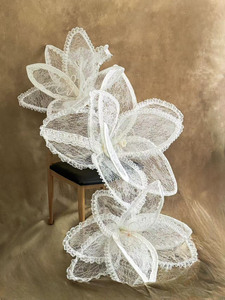 Fleurs artificielles géantes en dentelle personnalisables, décorations de mariage, grands accessoires floraux de simulation pour événements de mariage, vitrine - Product Image 5