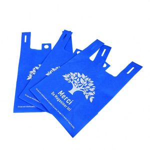 Sacs écologiques biodégradables pour supermarché avec poignée découpée, sans plastique, sacs non tissés de remerciement pour boutique - Product Image 2