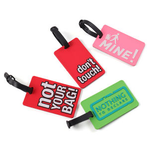 Aanpassen Grote Hoge Kwaliteit Zacht Pvc Vierkant Hotel Unieke Zomer Roze Bagagelabel Houder Cruise - Product Image 2