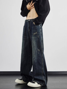 Jeans da uomo <span class=keywords><strong>Kuru</strong></span> Hem con dettaglio sul bordo del piede, vestibilità rilassata, in denim, all'ingrosso - Product Image 2