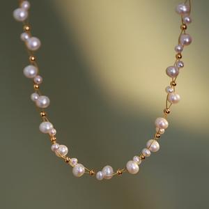 Collar de Perlas Naturales de Agua Dulce para Mujer, Estilo Retro de Palacio Francés con Diseño Minimalista de Cielo Estrellado, Nueva Llegada - Product Image 3