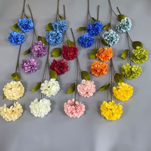 Two-Headed Hydrangea Artificial <b>Flowers</b> Silk High Simulation Wedding Home Decorations <b>Single</b> Branch - Product Image 1