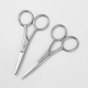Recortador de vello nasal de punta redonda de acero inoxidable, recortador de barba, recortador de vello nasal, tijeras de maquillaje, recortador de cejas, pequeño - Product Image 2