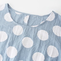 Robe longue à volants modeste à 3 couches de style bohème bleu personnalisée, vêtements pour femmes, robe maxi en lin à pois imprimés, robe pour femmes 2024