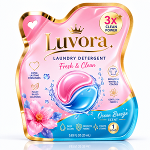 Bolsa de Embalaje de un Solo Uso para <span class=keywords><strong>Detergente</strong></span> Líquido y Jabón, con Forma Irregular, Troquelada, de 10 ml, de Papel de Aluminio, con Orificio para Colgar, en Relieve, OEM - Product Image 4