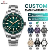 Montres personnalisées en acier inoxydable 316L avec logo personnalisé, mouvement mécanique TMI NH35, étanches à 200 m, avec date, ODM OEM