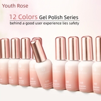 Youth Rose 15ml 12 Couleurs Gel Polish Vente en Gros Fournisseur Ongles Longue Durée Brillant Nude Magnifique Nail Art Professionnel Kit Gel UV