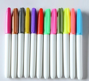 Fournitures de bureau et scolaires, marqueur permanent à pointe ronde en encre huileuse, 4 couleurs, noir, bleu, rouge, pour toutes les surfaces - Product Image 2