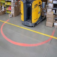 Bleu vert rouge zone ligne côté monté sécurité danger spot arc sécurité led zone de danger pour les piétons camion chariot élévateur voyant d'avertissement