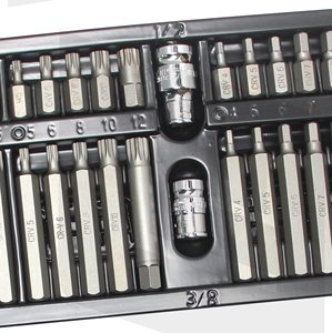 Everforce 54pcs complet Plum Blossom Star Drill Set de haute qualité 1/2 3/8 30mml CRV <span class=keywords><strong>S2</strong></span> Iron Box Outils à main - Product Image 4