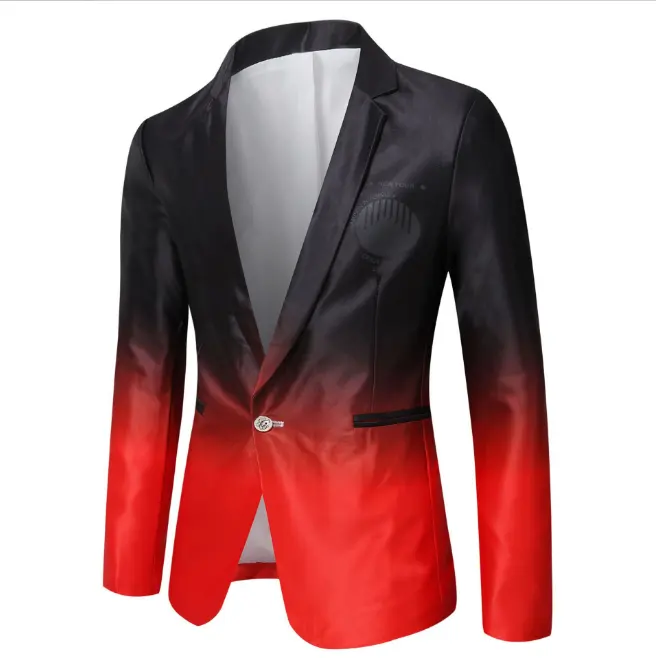 Blazer men New Male Gradient suit jacket Masculino Korean Style slim fit Casual fashion trend dress jackets