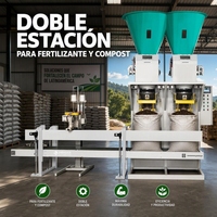 Máquina de Envasado de Banda de Doble Estación 5-50kg para Fertilizante Microbiano, Tierras Raras y Compost Industrial