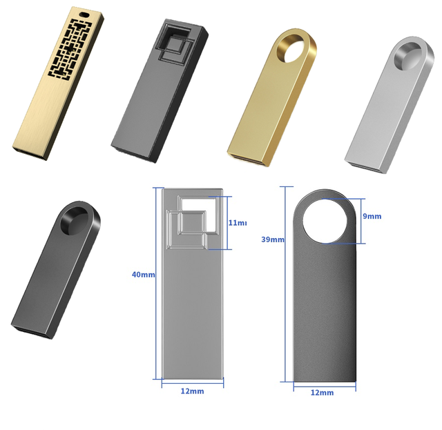 Custom Logo Printed USB Flash Drive 4GB 128GB Capacity Metal 2.0/3.0 Pendrive 8GB 32GB 16GB 64GB Thumb Drive Metal Memory Stick