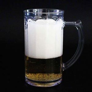 12oz Customizable LOGO Friends Party Suitable <b>PS</b> Plastic Wine Glass Acrylic Mug AS clear Plastic Handle Beer Mug - Product Image 4