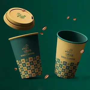 Logo personnalisé 200 ml 6oz 6.5oz 7oz 12oz 16oz paquet de thé petit café gobelet en papier jetable avec couvercle pour boire chaud