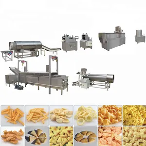 twin screw extruded wheat flour fried snack machinery Fried Food Seasoning Machine Professional Automatic Frying Machine