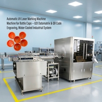 Graveur laser UV industriel BMG pour bouchons de bouteilles avec code GS1 Datamatrix/QR, haute précision, fonctionnement automatique, refroidissement par eau