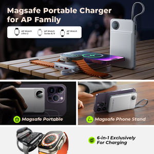 3in1 Power Bank Watch Charger <span class=keywords><strong>Mag</strong></span> 10000mAh Safe Fast Charging Magnetic Wireless Power Bank 20W avec câbles intégrés pour iPhone - Product Image 5
