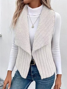 Manteau d'hiver décontracté pour <span class=keywords><strong>femme</strong></span> avec veste en fausse <span class=keywords><strong>fourrure</strong></span> sur le devant et gilet <span class=keywords><strong>sans</strong></span> manches motif Sherpa natif imprimé chaud et flou - Product Image 6