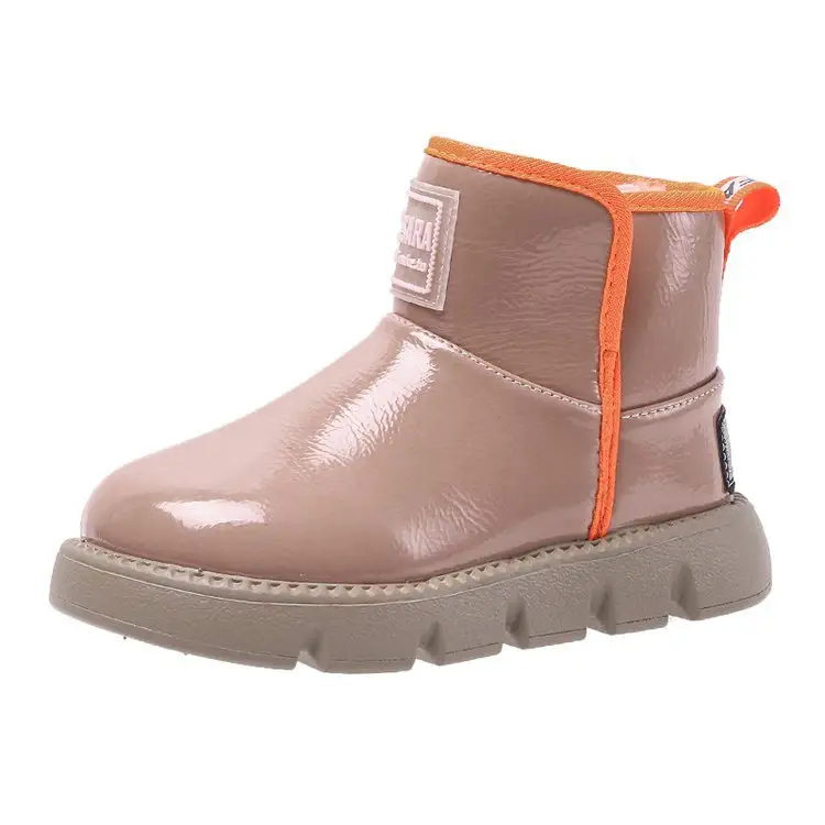 2022 Children's snow boot high quality sheepskin wool women girls fashion reflective surface kids winter boots