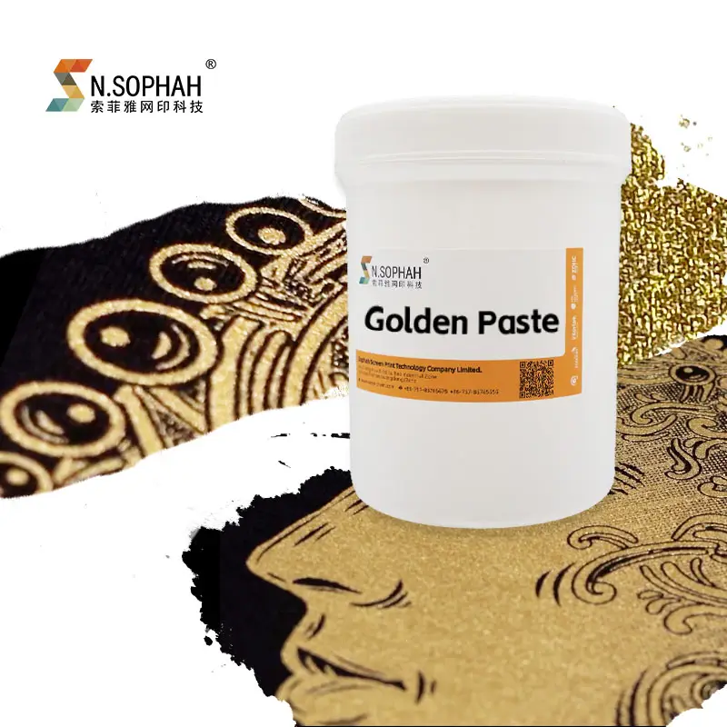 High Shine High Fastness Bekleidungs druck Golden Ink Siebdruck Golden Paste auf Wasserbasis