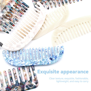 Peigne à cheveux Logo Brosse à cheveux professionnelle Peignes personnalisés Peigne à plaque d'acide acétique Matériaux respectueux de l'<span class=keywords><strong>environnement</strong></span> Dent large - Product Image 5
