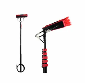 Telescopic Brush Water Fed Pole Kit For Outdoor Window Cleaning Solar Panels