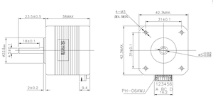 โมดูล NEMA 17 stepper Motor 17HS4401 4นำไปสู่<span class=keywords><strong>42bygh</strong></span> สำหรับเครื่องพิมพ์3D - Product Image 2