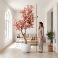 Grand arbre artificiel de 2,7 m, cerisier en fleurs rose en soie, pour décoration de mariage, arbre artificiel de luxe, taille personnalisée