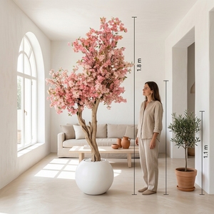 Grand arbre artificiel de 2,7 m, <span class=keywords><strong>cerisier</strong></span> <span class=keywords><strong>en</strong></span> fleurs rose <span class=keywords><strong>en</strong></span> soie, pour décoration de mariage, arbre artificiel de luxe, taille personnalisée - Product Image 3
