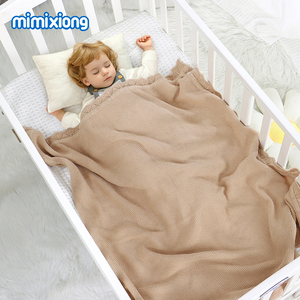 Top Ranking Mimixiong Cotton Knitted Newborn <strong>Baby</strong> Blankets Breathable Personalized Embroidery Swaddle <strong>Bedding</strong> Blanket - Product Image 5